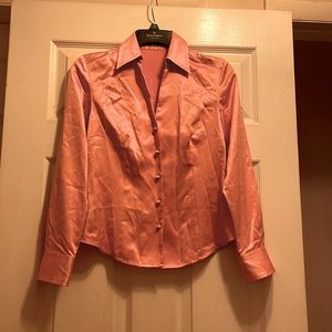 ANN TAYLOR petites blouse peach color size 2